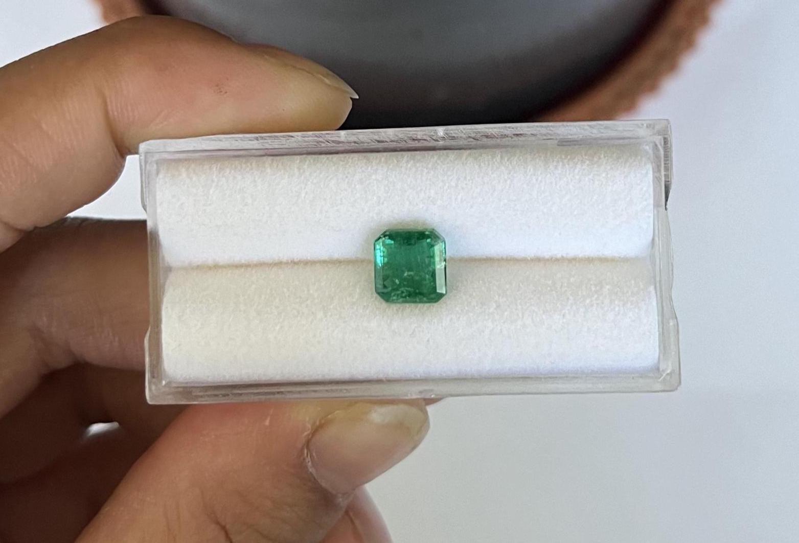 Zambian Faceted Emerald Square Shape 6.28x6.61x3.92 mm Single Piece Approximately 1.51 Carat (GTG-EM-30)