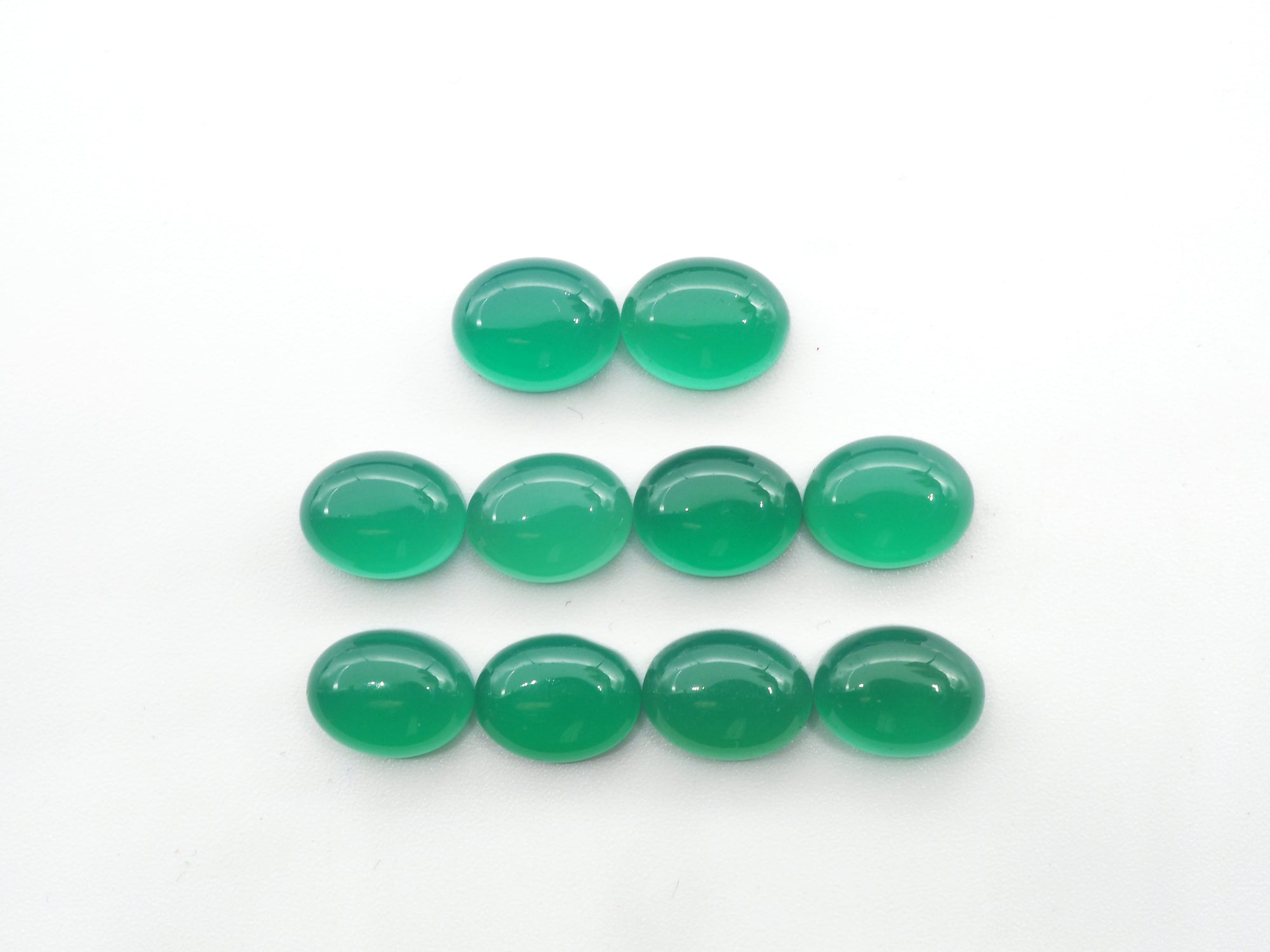 Green Onyx Oval cabs 9x7mm Approximately 18.08 Carat