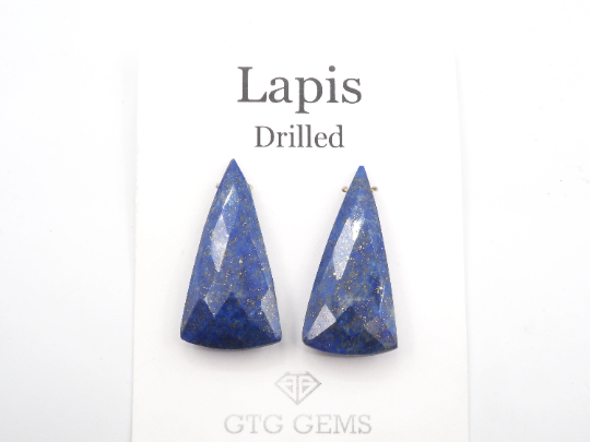 lapis drilled matching pair approximately 33.33 Carat
