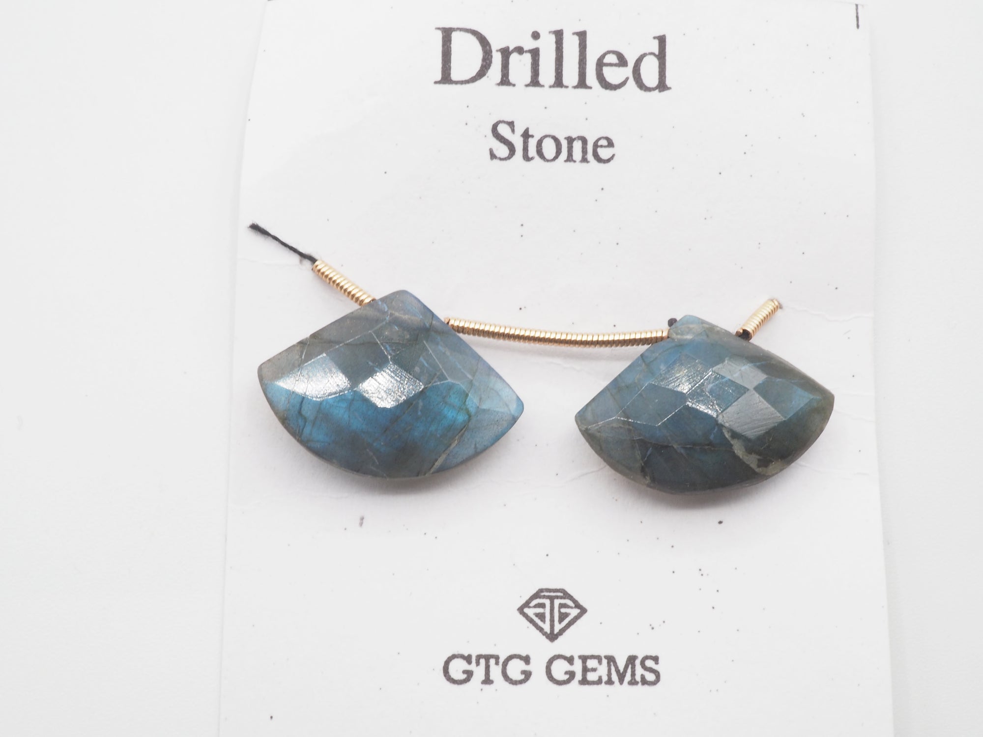 Faceted Labradorite Matching Pair, Drilled Labradorite 20x14mm