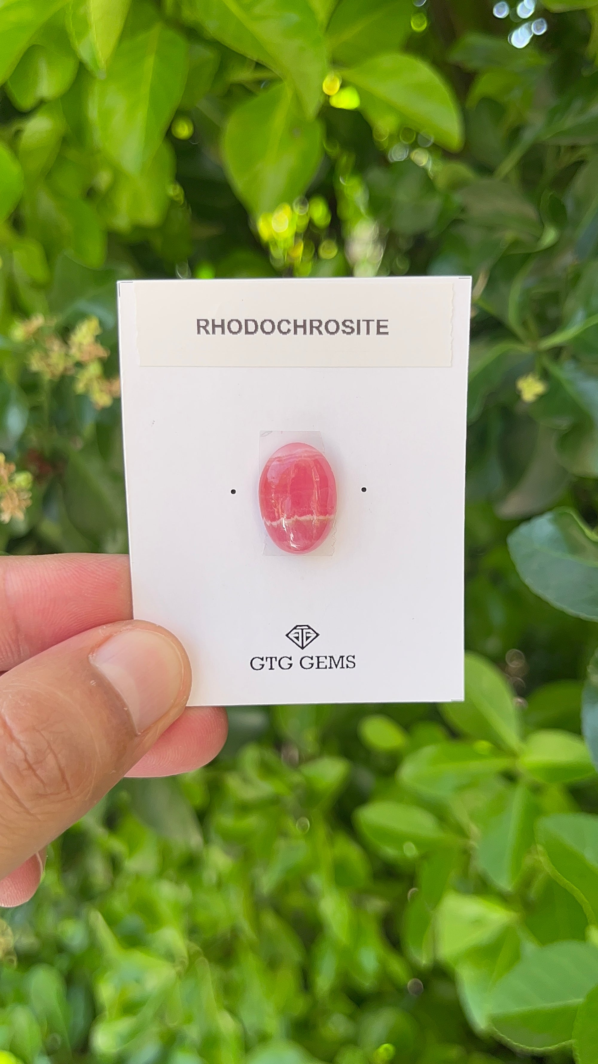 Rhodochrosite Cabochon, Rhodochrosite 17x12mm, Approximately 10.30 carat (GTG-RCH-15)