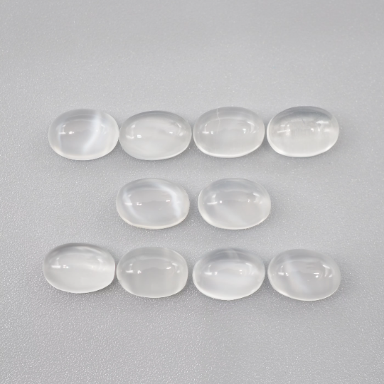White Moonstone Cabs Oval 7x5 mm Approximately 9.18 Carat