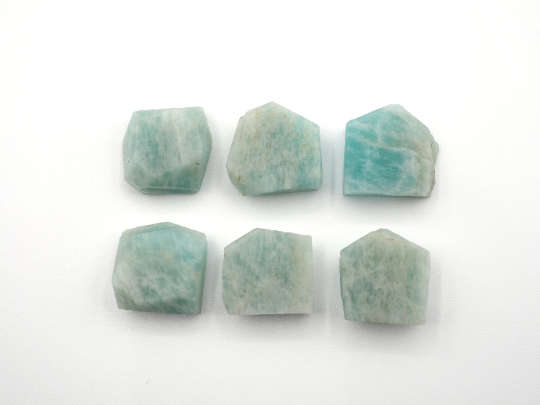 Natural Amazonite Rough Slice bottom flat, 14mm approximately 38.76 Carat