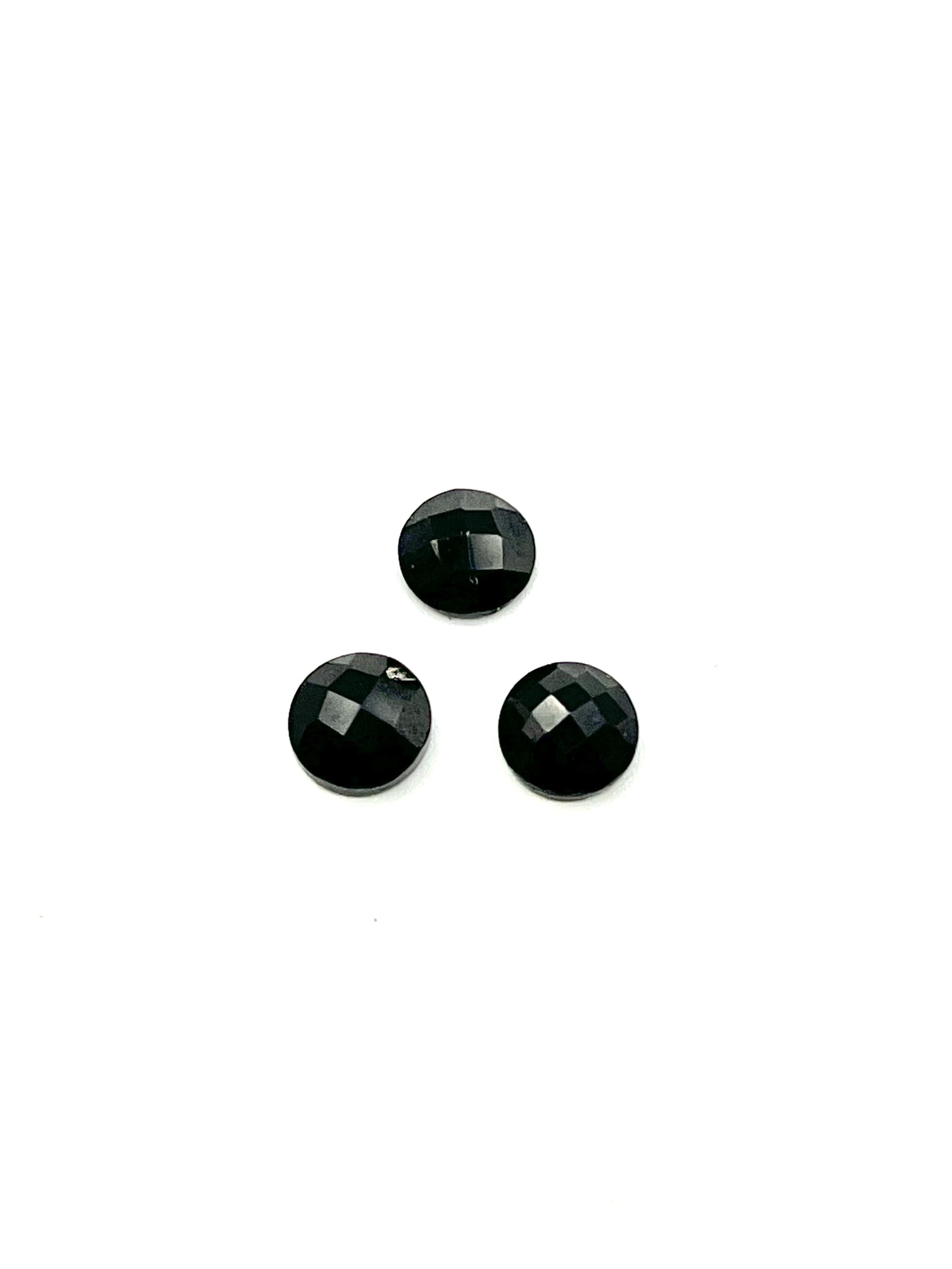 Rose Cut Black Spinel Round 9mm Approximately 10 Carat
