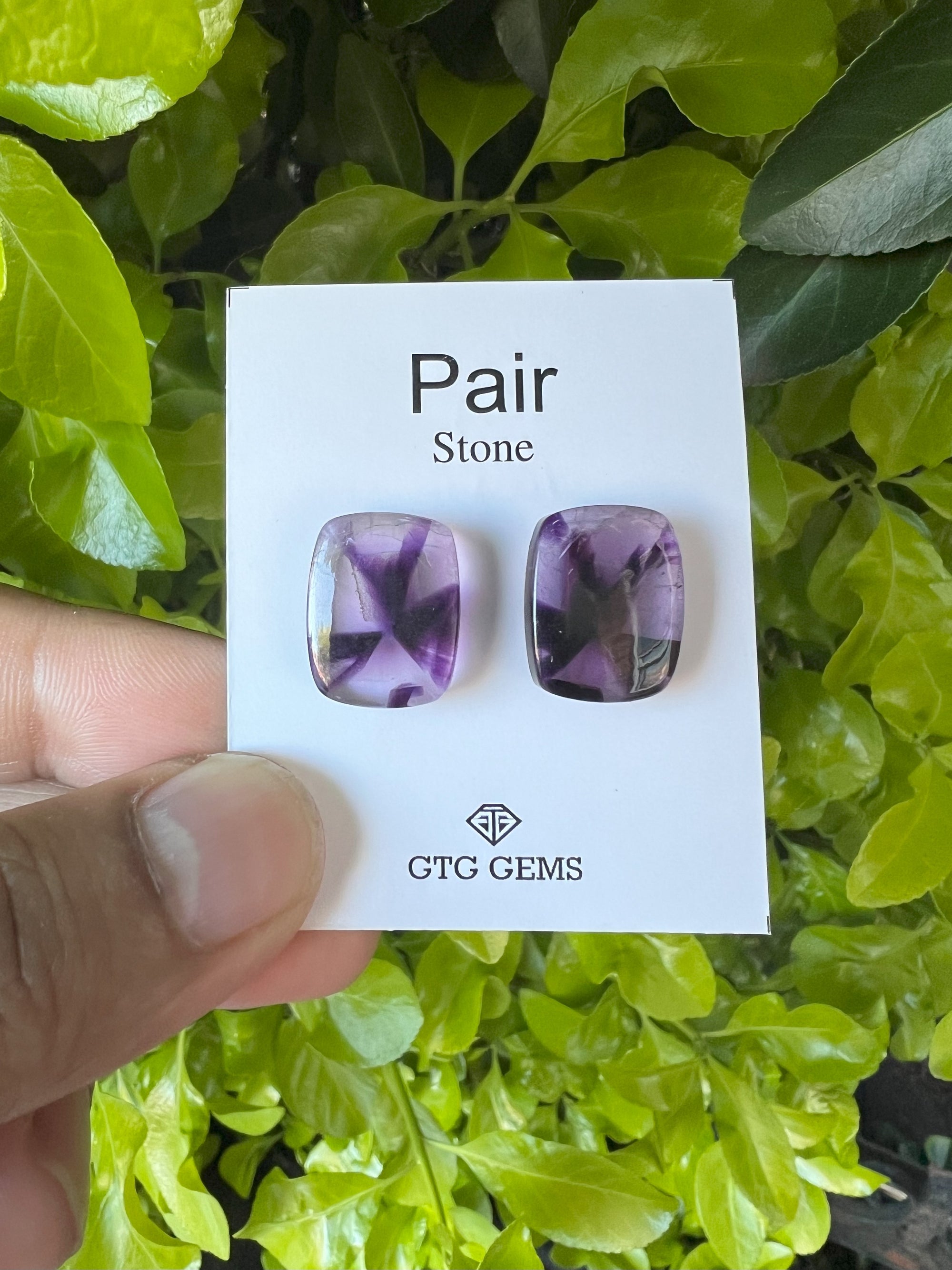 Star Amethyst Matching Pair Cabochon Approximately 26.5 Carat