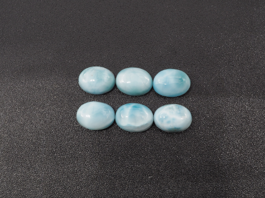 Larimar Oval Cabs 8x6mm Approximately 8.82 Carat (
