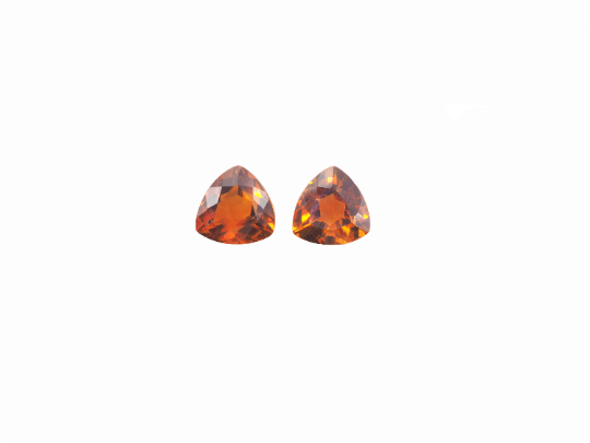 Citrine Trillion Shape 6 x 6.5mm matching pair Approximately 1.93 Carat