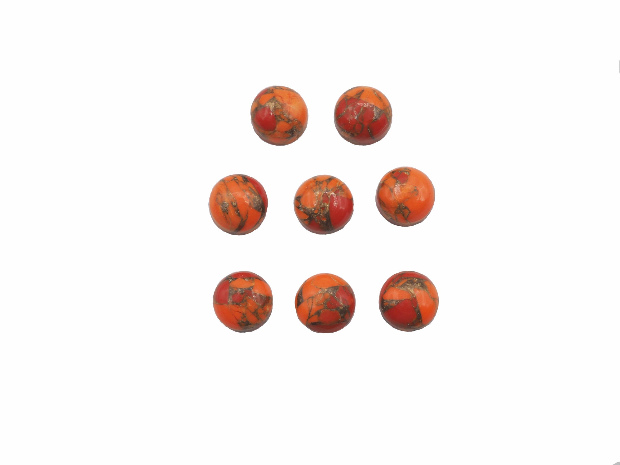 Orange Copper Turquoise Round 7mm Approximately 10.74ct