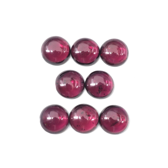 Rhodolite Garnet Cabs Round 6 mm Approximately 8.38 Carat , 8 Pieces