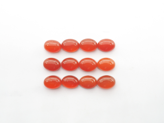 Orange Onyx Oval cabs 8x6 mm Approximately 15.46 Carat