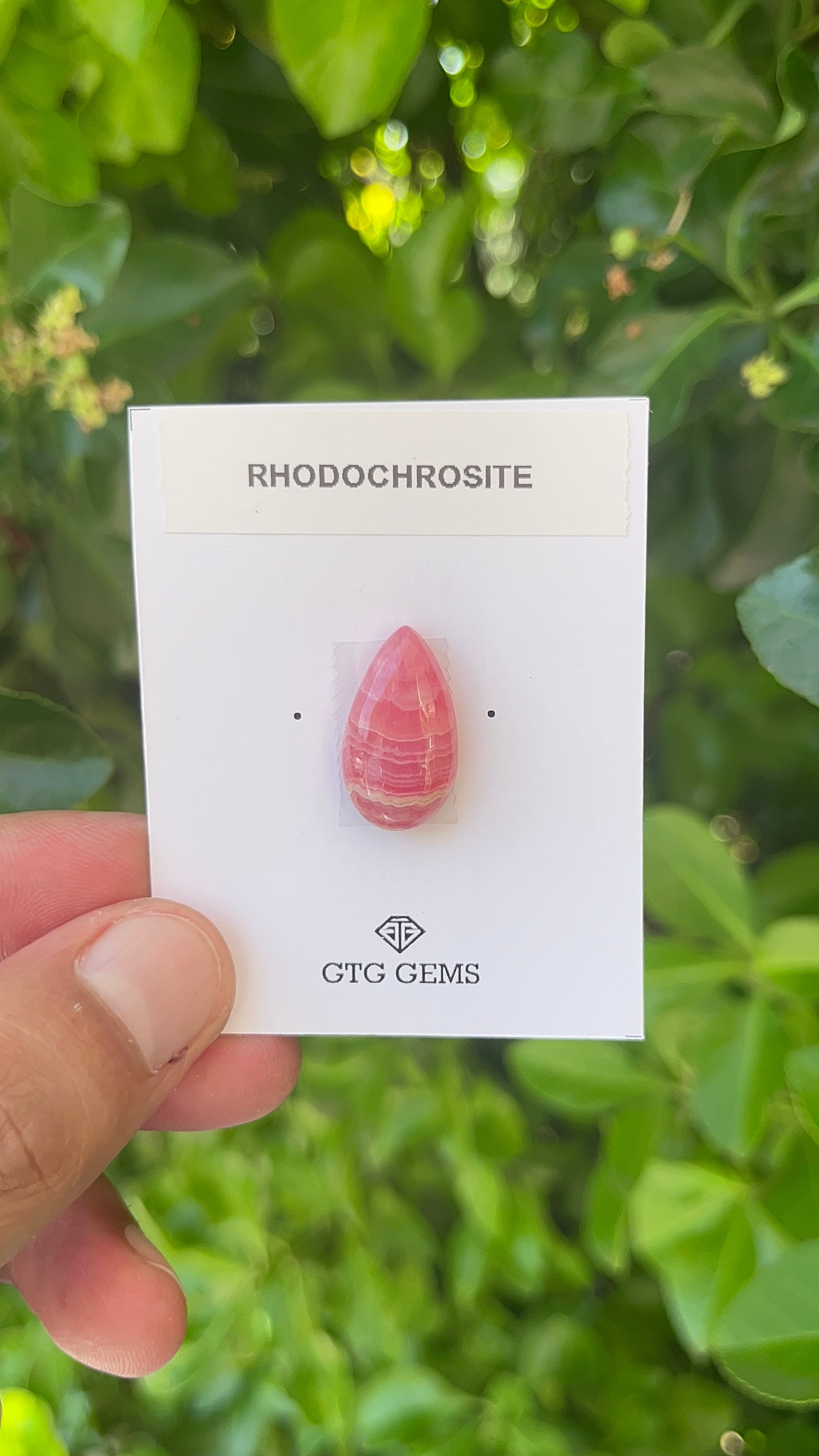 Rhodochrosite Cabochon, Rhodochrosite 21x12 mm, Approximately 14.53 carat (GTG-RCH-61)