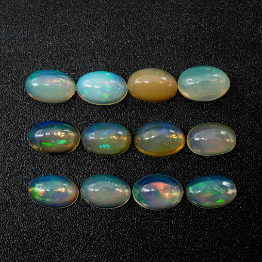 Ethiopian Opal Cabs Oval 6 x 4mm Approximately 3.28 Carat