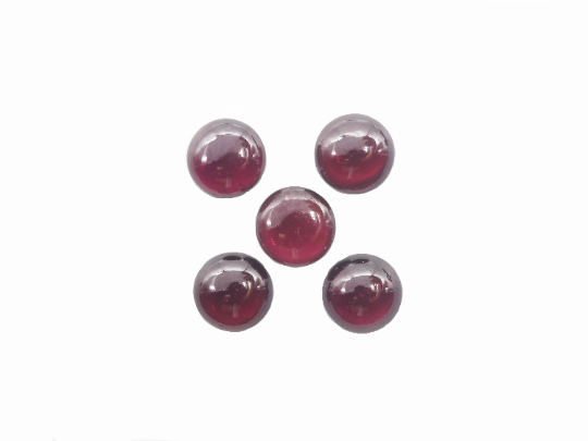 Garnet Cabs Round 8 mm Approximately 7.86 Carat , 5 Pieces