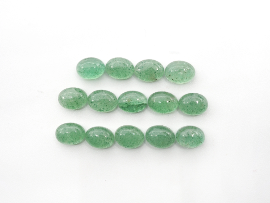 Green Aventurine Oval Cabs 7x5mm Approximately 14.18 Carat