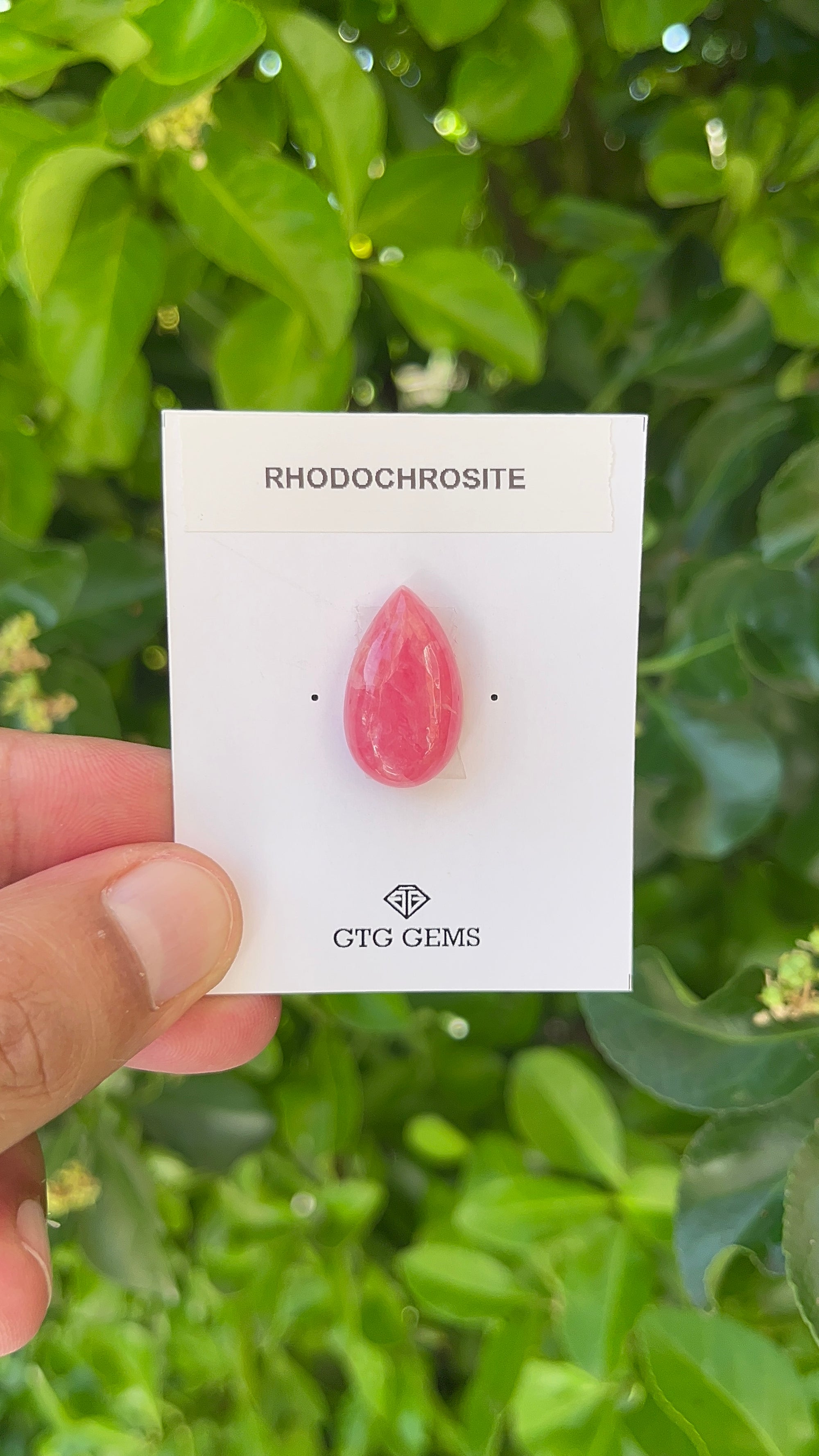 Rhodochrosite Cabochon, Rhodochrosite 22x13 mm, Approximately 20.98 carat (GTG-RCH-23)