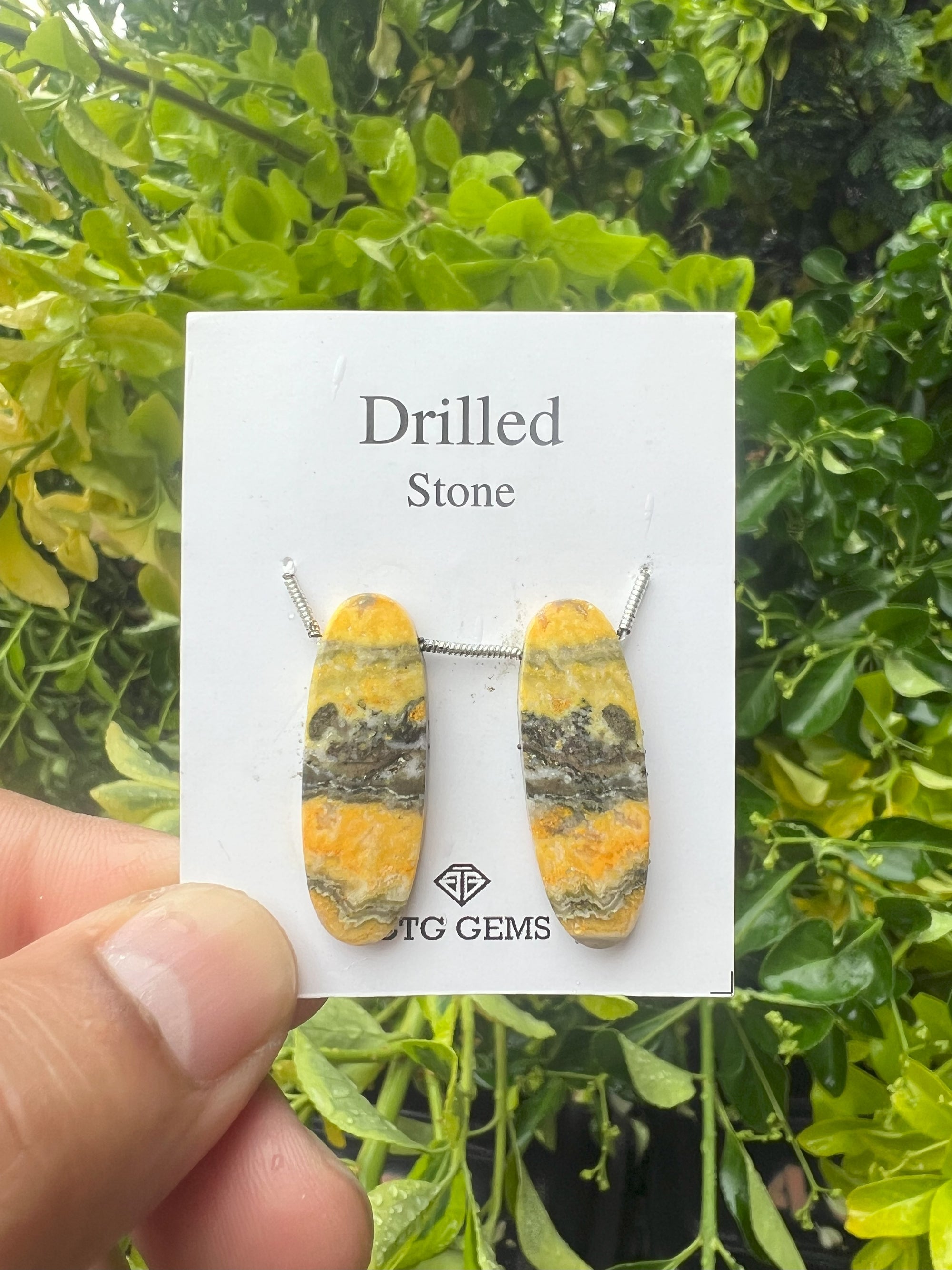 Drilled Bumble Bee Jasper 32x11mm Approximately 26 Carat