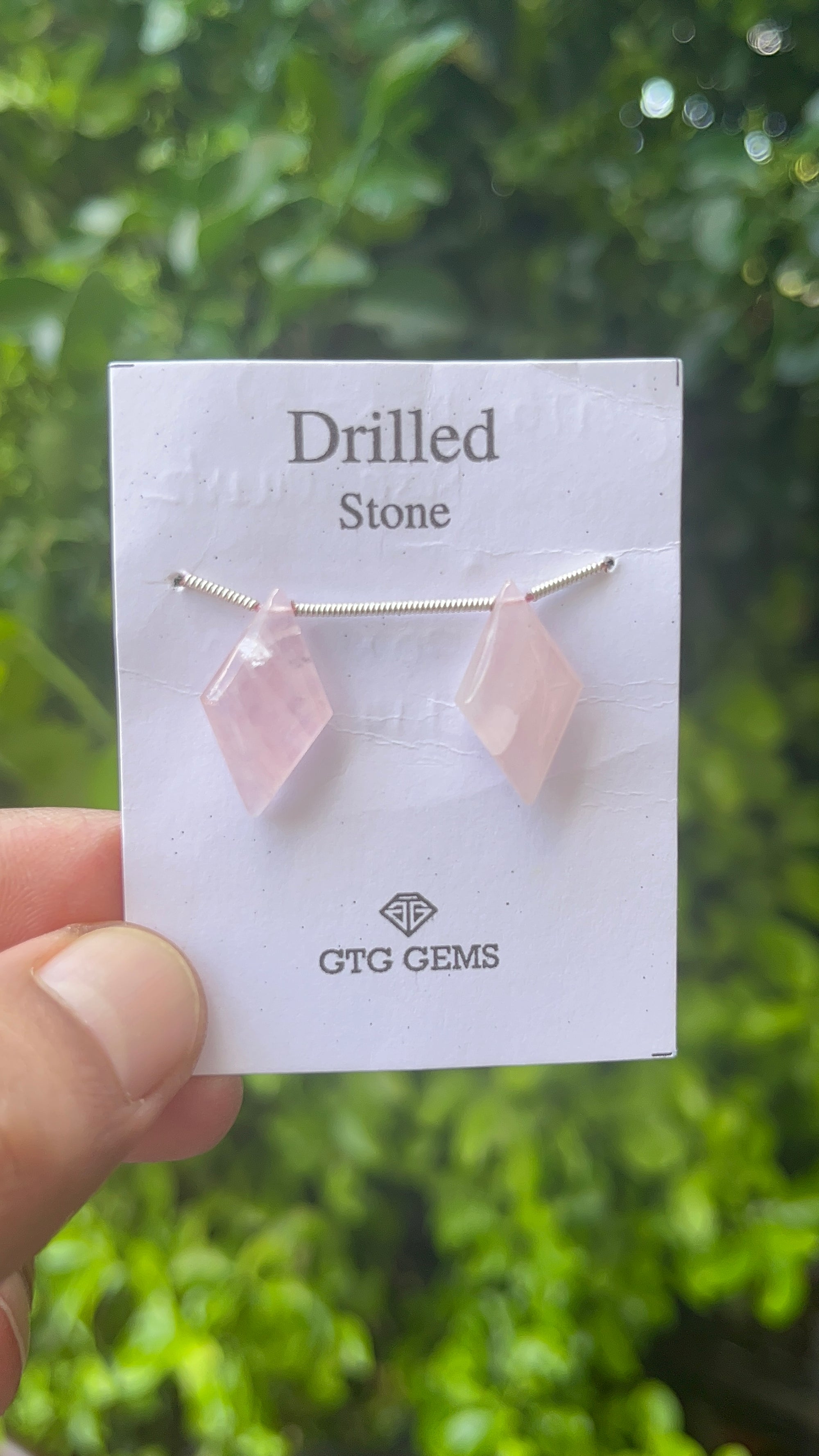 Drilled Rose Quartz Diamond Shape Approximately 11.5 Carat