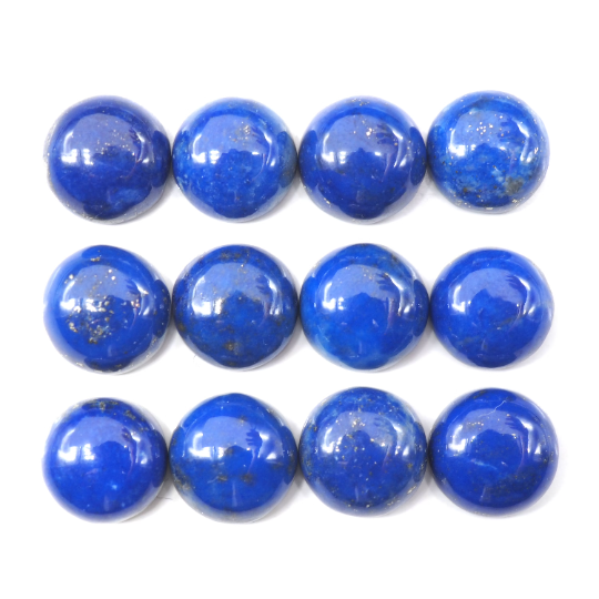 Lapis Cabs Round 8 mm Approximately 25 Carat, 12 Pieces
