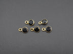Black Onyx 18K Gold Filled Bezel 5 mm, Single Connector, Onyx Charm