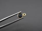 Black Onyx 18K Gold Filled Bezel 5 mm, Single Connector, Onyx Charm