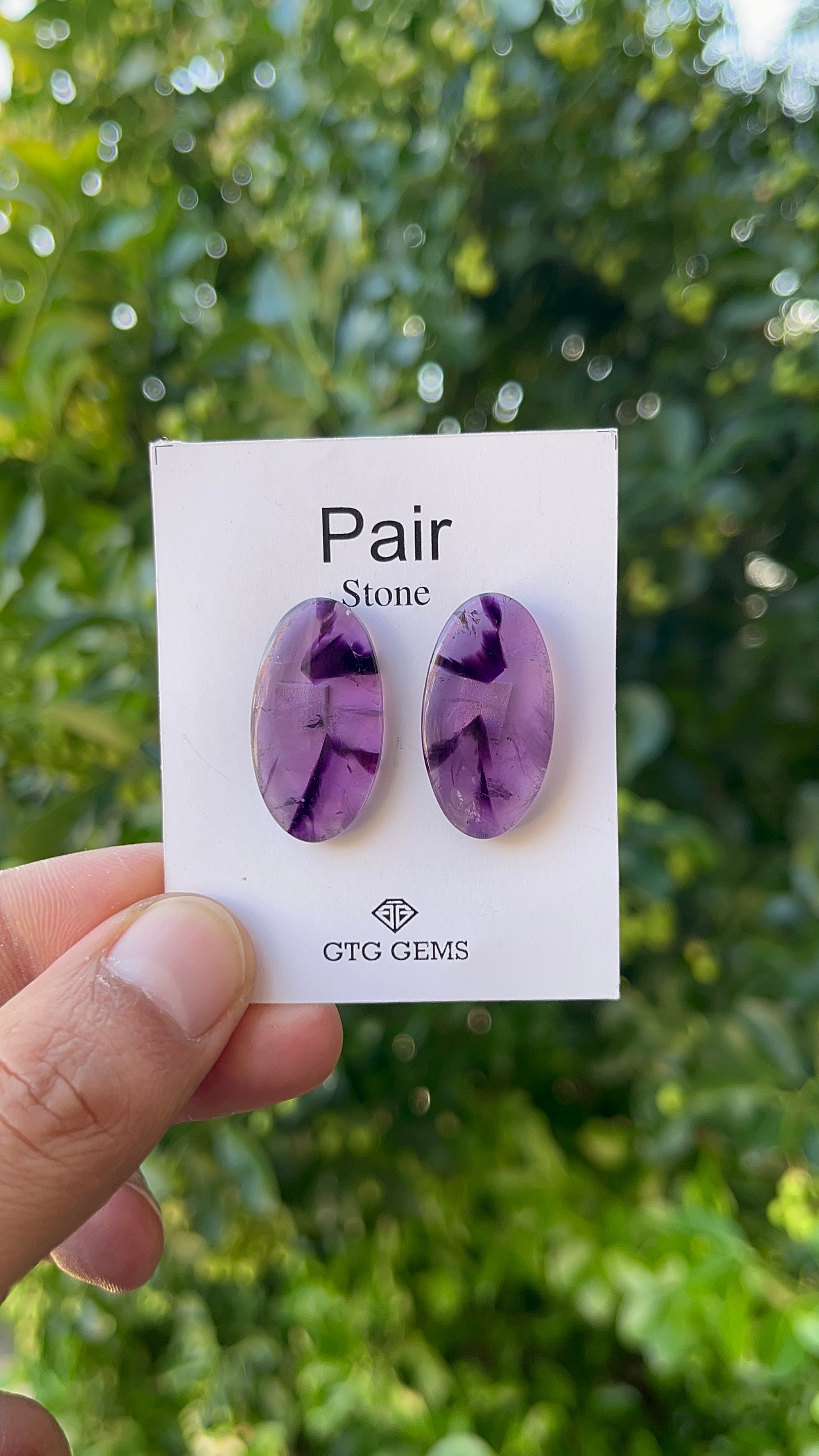 Star Amethyst Matching Pair Cabochon 27x14.5 mm, Approximately 32 Carat (GTG-AM-28)