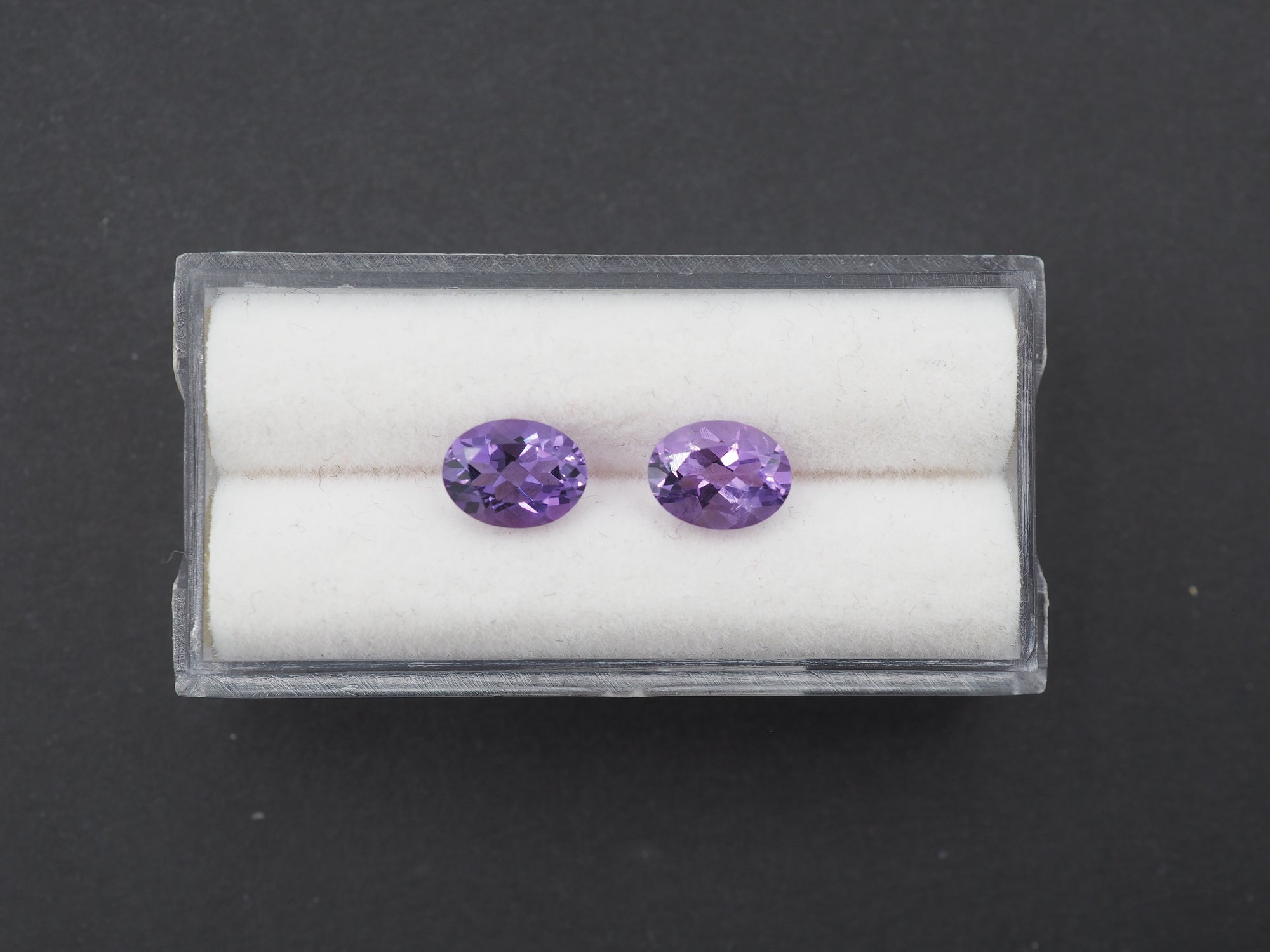 Amethyst Faceted 8x6 mm Matching Pair Approximately 2 Carat (GTG-AM-71)
