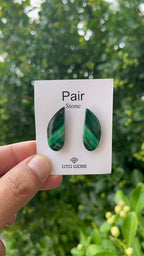 Malachite 29x11mm Matching Pair Cabochon Approximately 39.50 Carat (GTG-MMC-10)
