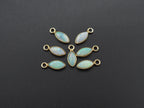Australian Opal 18K Gold Filled Bezel 8x4 mm, Single Connector, Opal Charm, 1 Piece