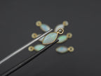 Australian Opal 18K Gold Filled Bezel 8x4 mm, Single Connector, Opal Charm, 1 Piece