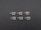 Rainbow Moonstone Silver Bezel 6x4 mm, Single Connector, Moonstone Connector, (GTG-SBM-10)