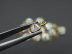 Moissanite 18K Gold Filled Bezel 6 mm, Single Connector, Moissanite Charm, 1 Piece