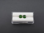 Chrome Diopside Faceted Cushion Square Shape 7mm Matching Pair Approximately 3.02 Carat