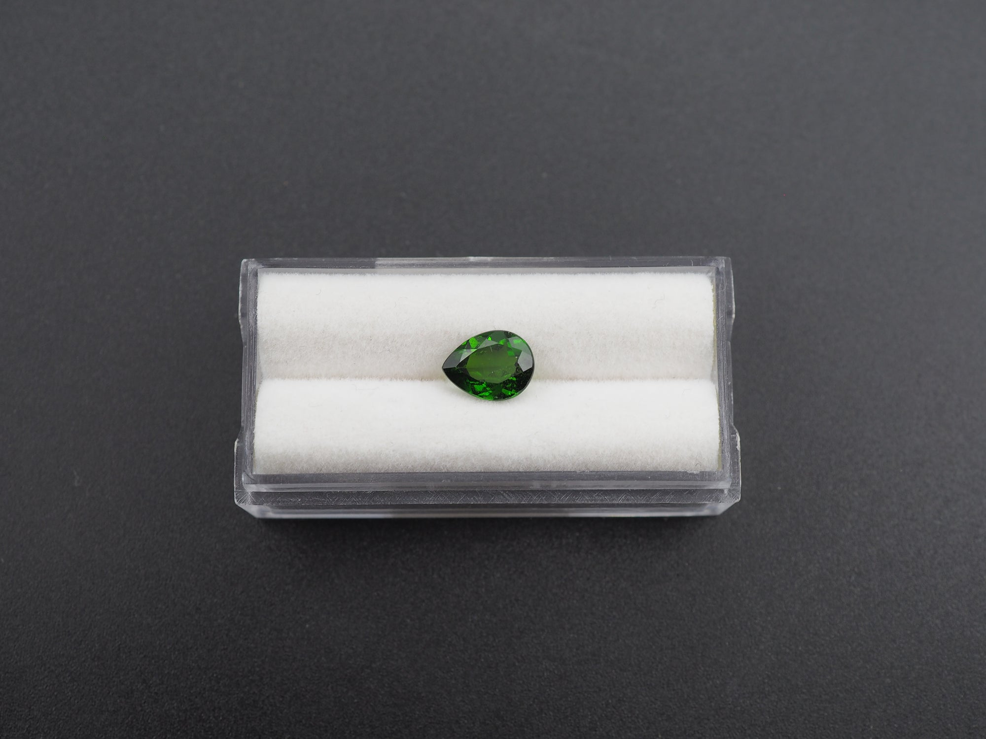 Chrome Diopside Faceted Pear Shape 9.0x 7.0x 4.0 mm Single Piece Approximately  1.66 Carat