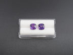 Faceted Amethyst Cushion Square 8mm Matching Pair Approximately 3.66 Carat