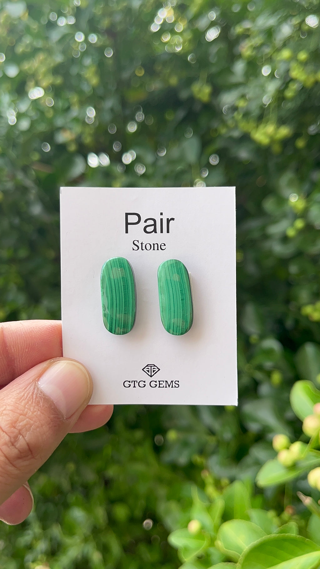 Malachite 22x10mm Matching Pair Cabochon Approximately 23 Carat (GTG-MMC-12)