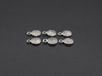 Rainbow Moonstone Silver Bezel 6 mm, Single Connector, Moonstone Connector, (GTG-SBM-8)