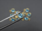 London BLue Topaz 18K Gold Filled Bezel 5 mm, Single Connector, Topaz Charm, 1 Piece
