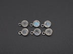 Rainbow Moonstone Silver Bezel 6 mm, Single Connector, Moonstone Connector, (GTG-SBM-8)