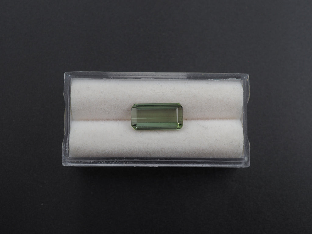 Green Faceted Tourmaline Rectangle Shape 13x 7 mm Approximately 3.44 Carat