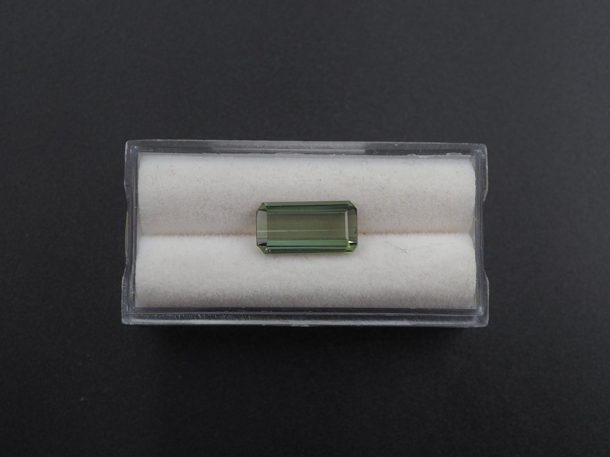 Green Faceted Tourmaline Rectangle Shape 13x 7 mm Approximately 3.44 Carat