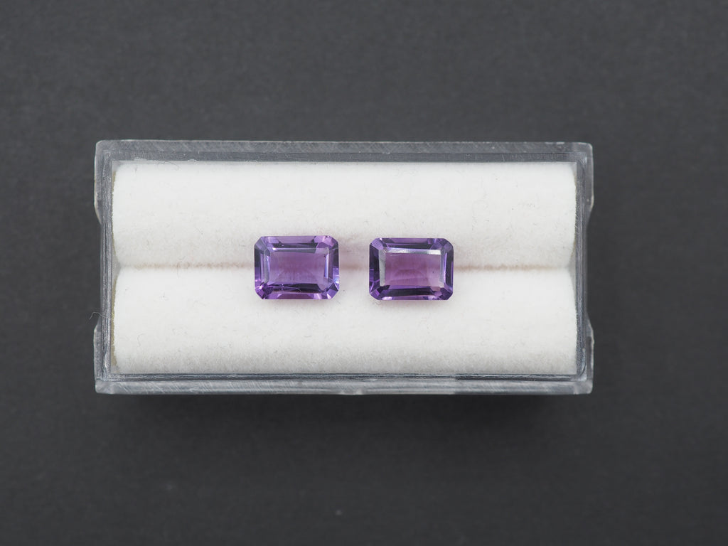 Amethyst Faceted 8x6 mm Matching Pair Approximately 2.75 Carat (GTG-AM-73)