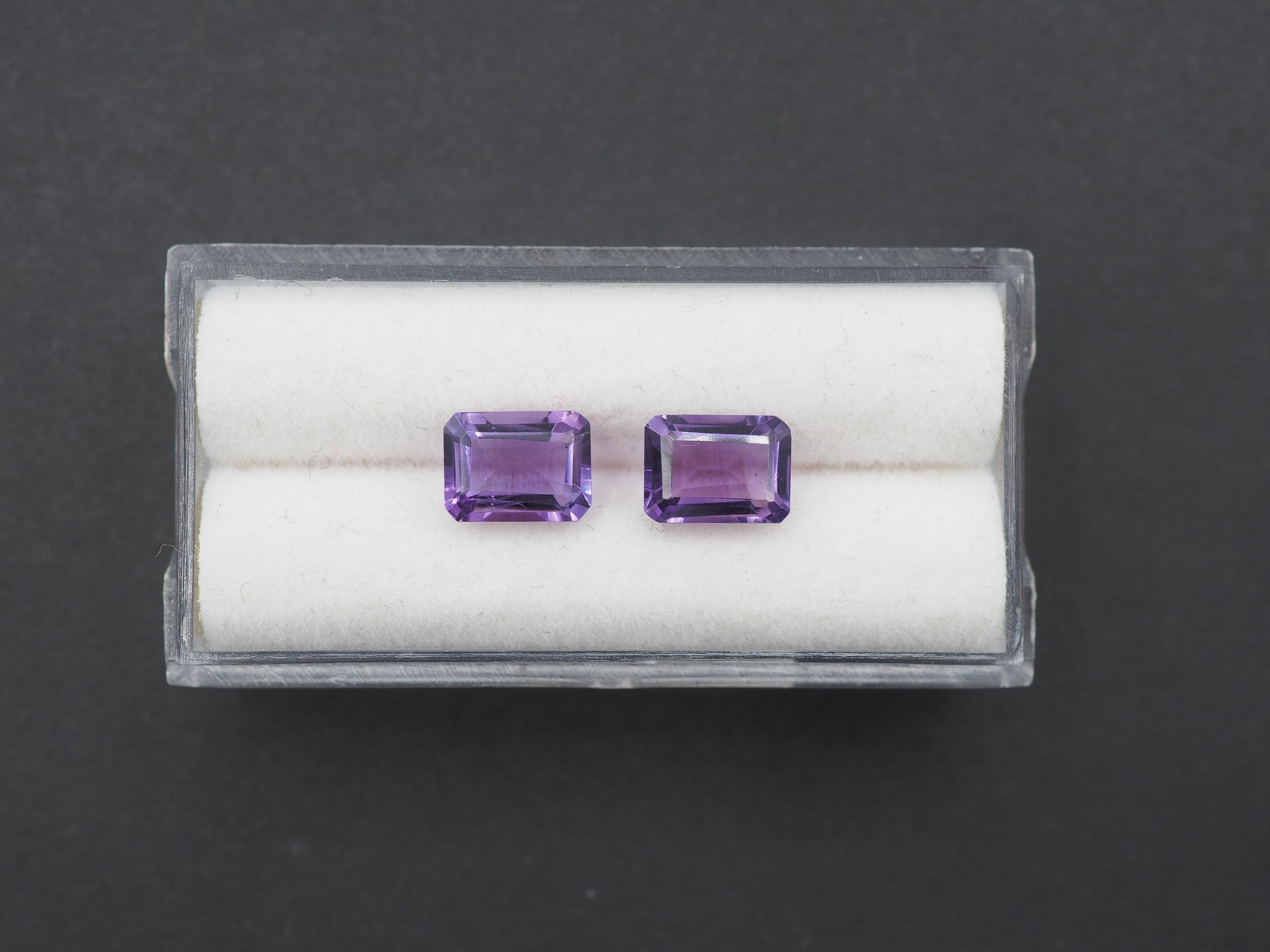 Amethyst Faceted 8x6 mm Matching Pair Approximately 2.75 Carat (GTG-AM-73)