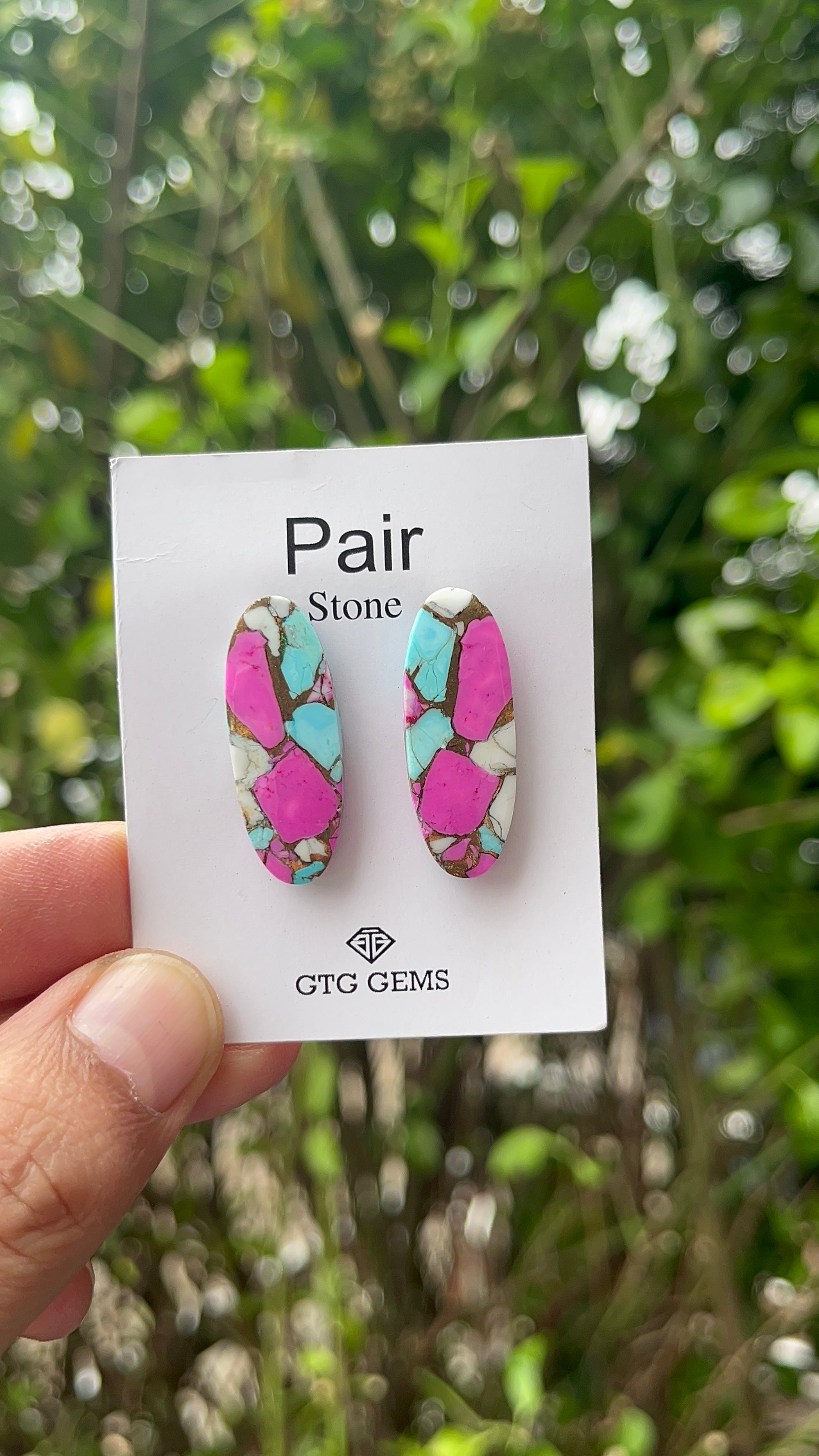 Cotton Candy Turquoise 30x11 mm Matching Pair Cabochon Approximately 29 Carat (GTG-MCC-10)