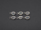 Rainbow Moonstone Silver Bezel 7x5 mm, Single Connector, Moonstone Connector, (GTG-SBM-9)