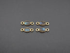 Labradorite 18K Gold Filled Bezel 6x4 mm, Double Connector, Labradorite Charm