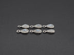 Rainbow Moonstone Silver Bezel 7x5 mm, Single Connector, Moonstone Connector, (GTG-SBM-12)