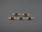 Garnet 18K Gold Filled Bezel 6x4 mm, Double Connector, Garnet Charm