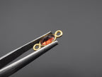 Garnet 18K Gold Filled Bezel 6x4 mm, Double Connector, Garnet Charm