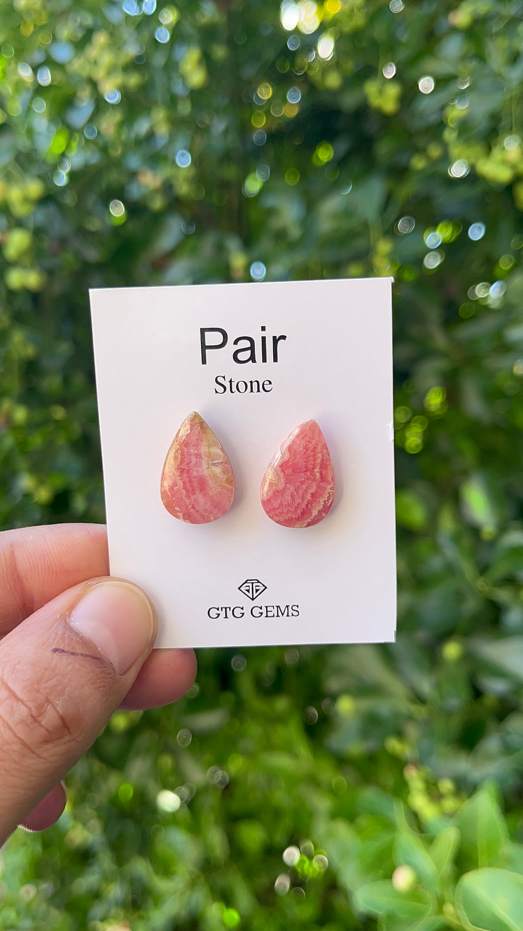 Rhodochrosite 19x13mm Matching Pair Cabochon