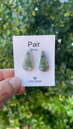 Moss Agate 26x12mm Matching Pair Cabochon  Approximately 18 Carat (GTG-MMA-3)